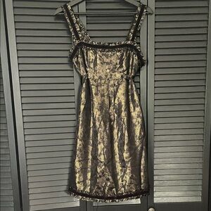 Betsey Johnson Black and Gold Mini Dress